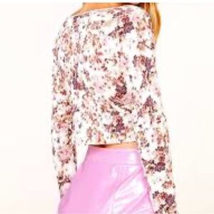 For Love & Lemons Cropped Floral Cardigan